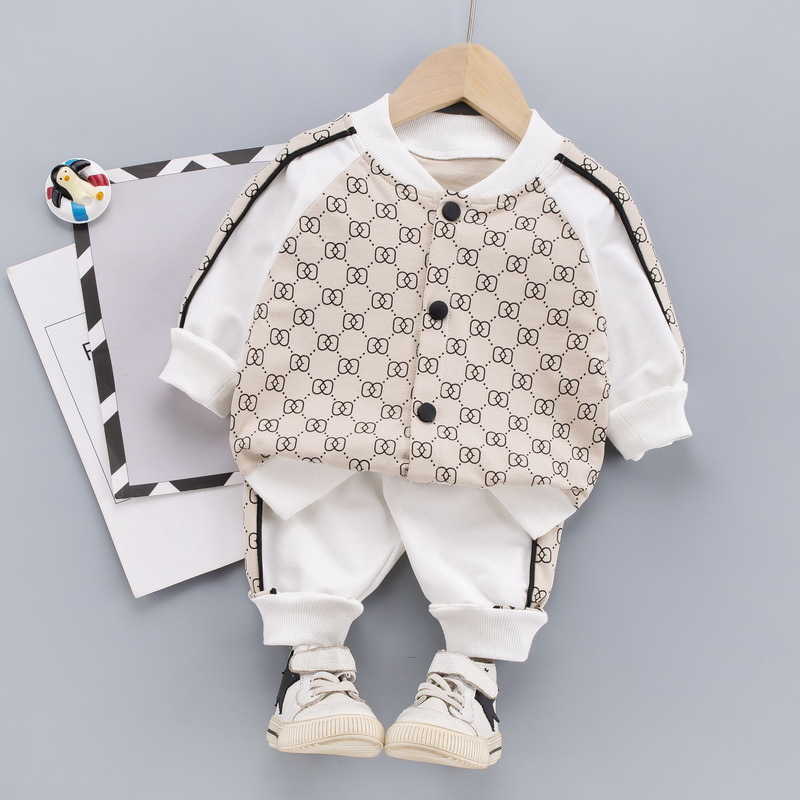 

Autumn Children Clothing Boys Sets spring Tracksuit Baby Girls Clothes Casual Print Cotton Suit Costume For Kids, Black