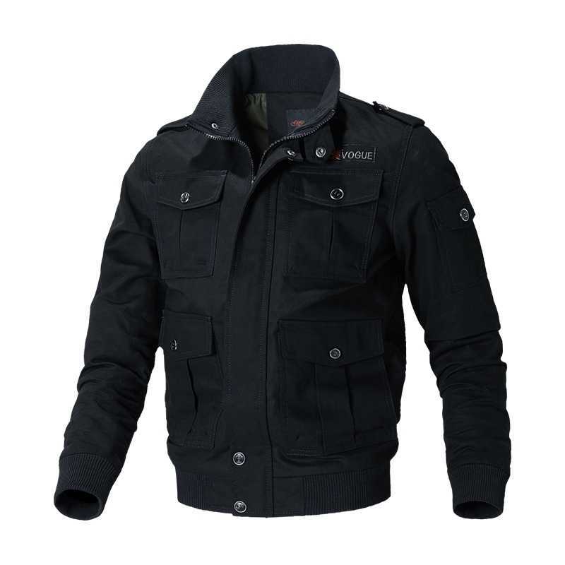 

2021 new thickened Plush Multi Pocket large men's jacket, Khaki
