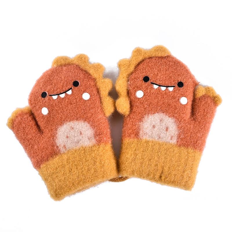 

Children's Mittens DXAD Outdoor Riding Warm Soft Elastic Knitted Full Finger Glove For Girls Boys Candy Color Cute Gloves, White