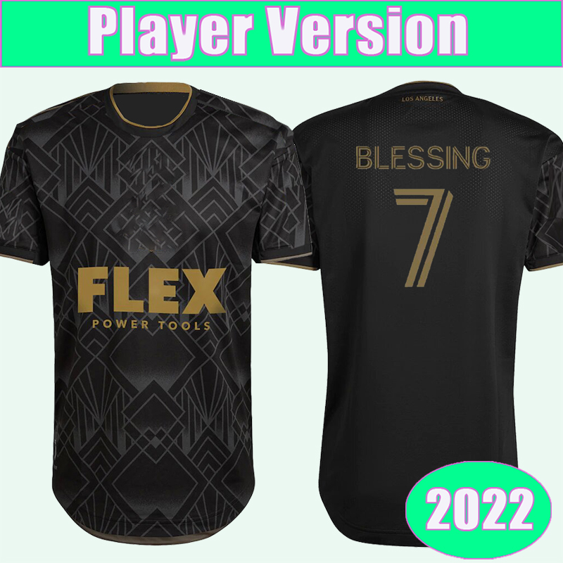 

2022 Los Angeles FC Player version Mens Soccer Jerseys BLESSING GINELLA CHICHO VELA ACOSTA MOON-HWAN Home Football Shirts, Qy9039 2022 home ml patch