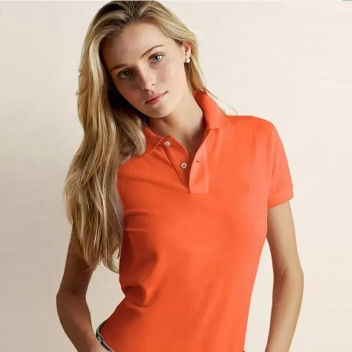 

100% polyester/cotton polo women t shirt gym & fitness wear casual, White