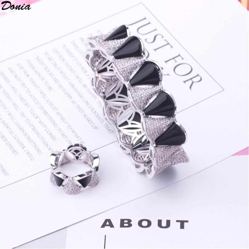 

Earrings & Necklace Donia Jewelry Europe And The United States Inlaid Zircon Scalloped Shell Female Bracelet Luxury Hand Party, Silver