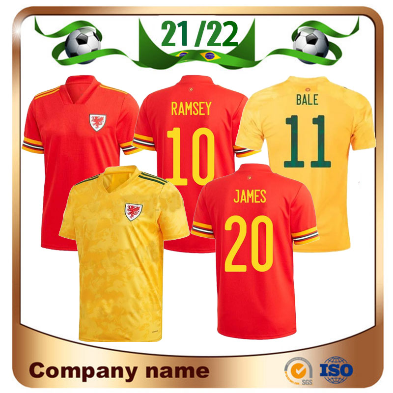 

2021 Player version European Cup wales Soccer Jersey 21/22 Home Red ALLEN BALE RAMSEY Shirt National team JAMES Man football uniform, Home player version