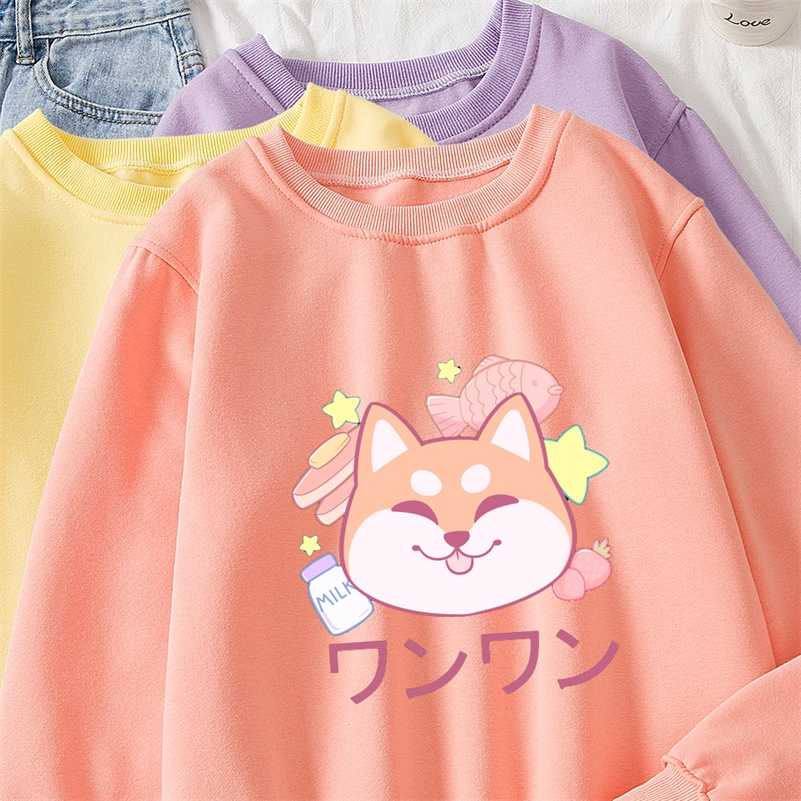 

Shiba Inu Dog Oversize Hoodie Women Cotton Sweatshirt Ulzzang Harajuku Kawaii Hoodies for Ladies Japanese Clothes Sudadera Mujer 211019, Blue