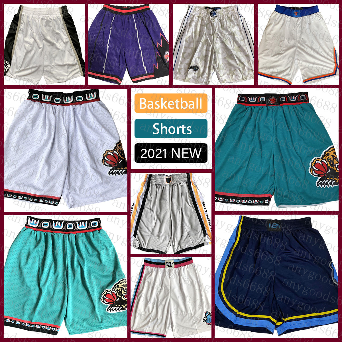 

2022 New Memphi Grizzlie Basketball Shorts San Jersey Antonio Multi Spur Pocket Shorts Torontos Raptores Orlandos Magics Utahs Jazzs Good quality 22