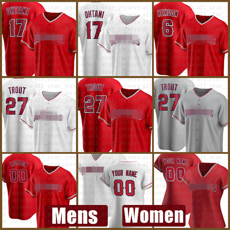 

Los Mens Angeles Women Angels Baseball Jersey 27 Mike Trout Custom 17 Shohei Ohtani 6 Anthony Rendon 44 Reggie Jackson 19 Fred Lynn, Blue;black