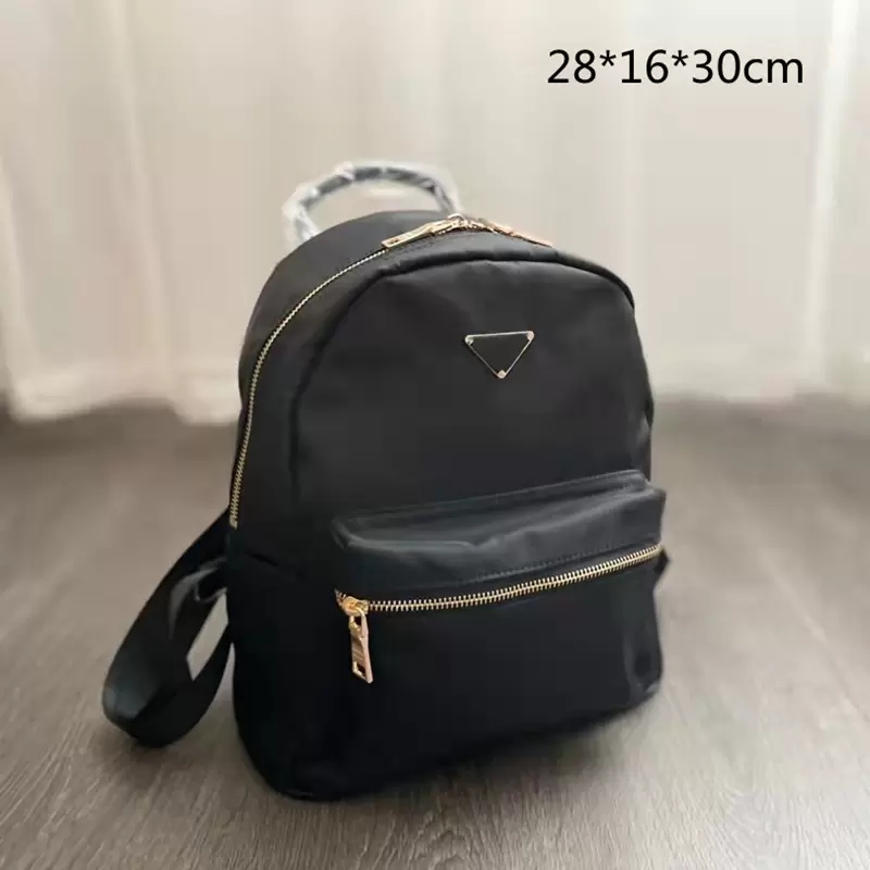 

2022 designer women school bags backpacks triangle sequin black 2-piece crossbody backpack fashion back packs 2 styles sizes unisex high quality, Black 2(with l0g0)