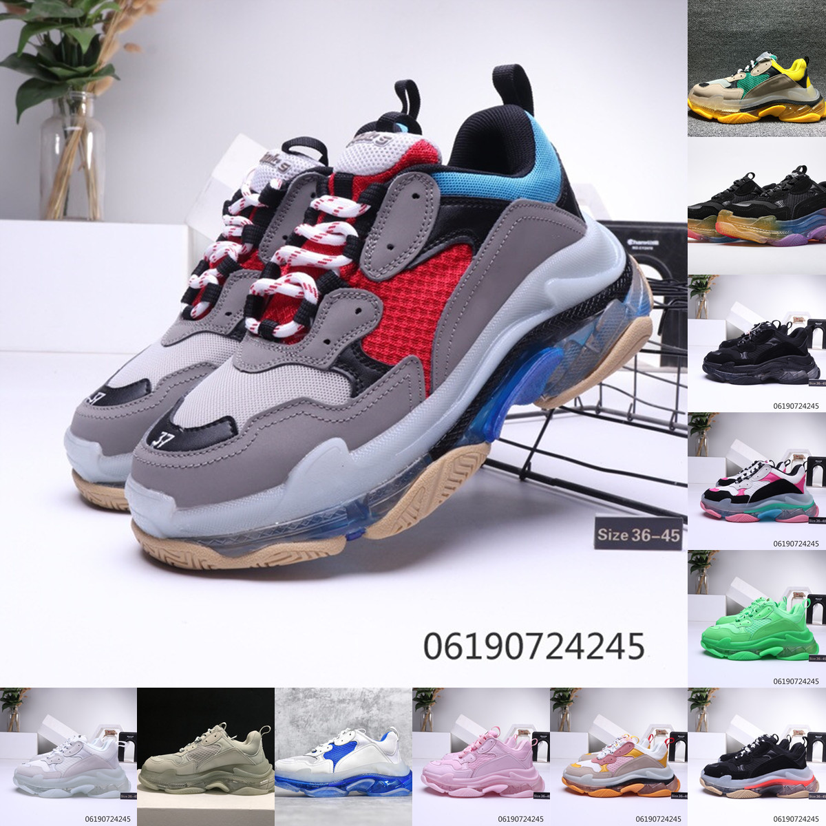 

2021 TOP Quality Fashion Paris Triple-S Low Sneakers Mens Women Shoes casual Sports Trainers zapatos platform Designer Skateboard, Box