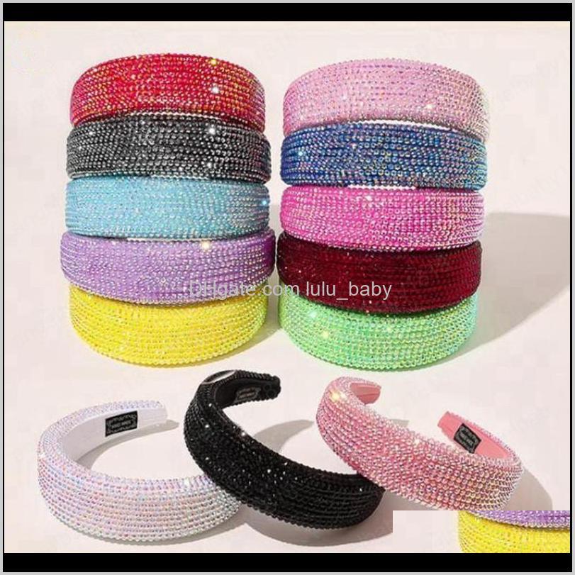 

Full Crystal Diamond Padded Designer Headband Bling Rhinestone Women Head Hoop Luxurious Hairband Girls Hair Accessories Mkozd Ltvem