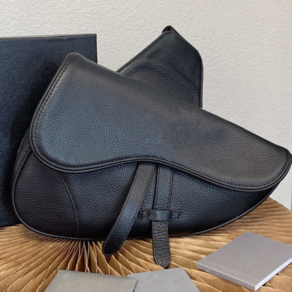 

Designers bag Genuine Leather Women handbags Fashion Saddle bags Pochette female Crossbody handbag Tote shoulder Phone Vintage Purse with Box, Black