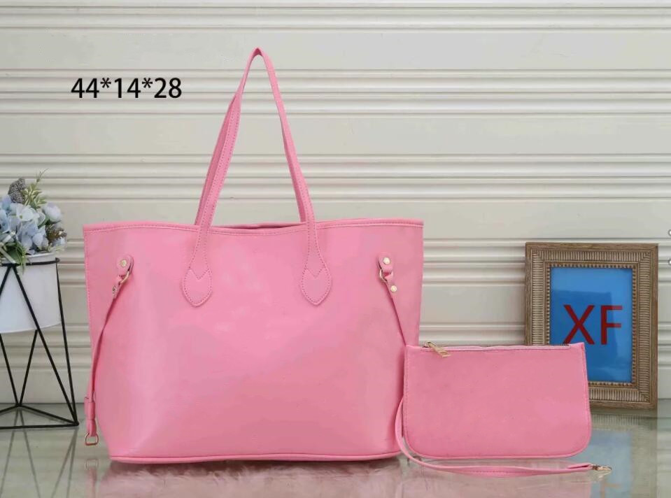 

Designer Women embossed Totes Bag wallet Fashion 2pcs set handbags High Quality Leather Lady Shoulder purse With dust Bags, Brown