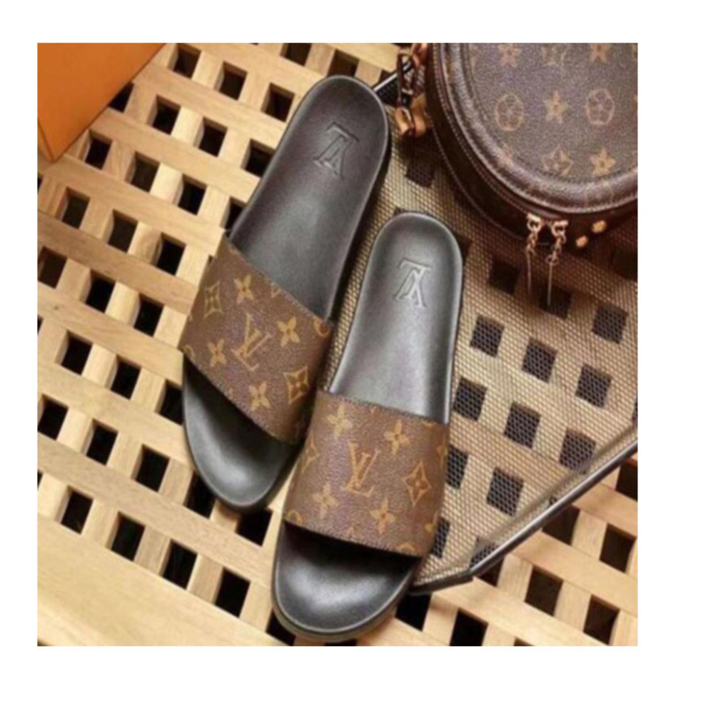 

Men Women Sandals Shoes Summer Fashion Flat Sandals Slipper Flip Flop ee03 LV LOUIS VV VITTON new YSL women, Black