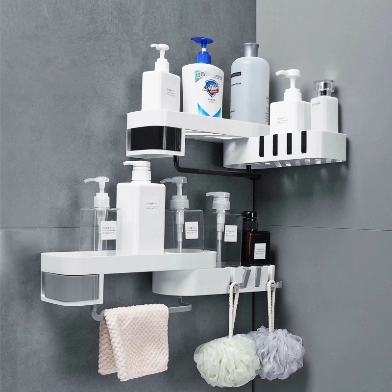 

Corner Bathroom Organizer Shef Shampoo Cosmetic Storage Rack Wa Mounted Kitchen Shef Househod Items Bathroom Accessories