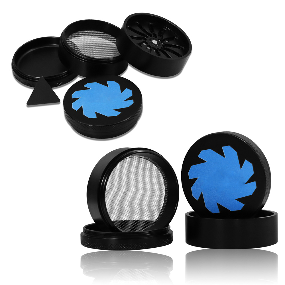 

63mm four layer aluminum alloy fan shape smoke grinder metal grinders