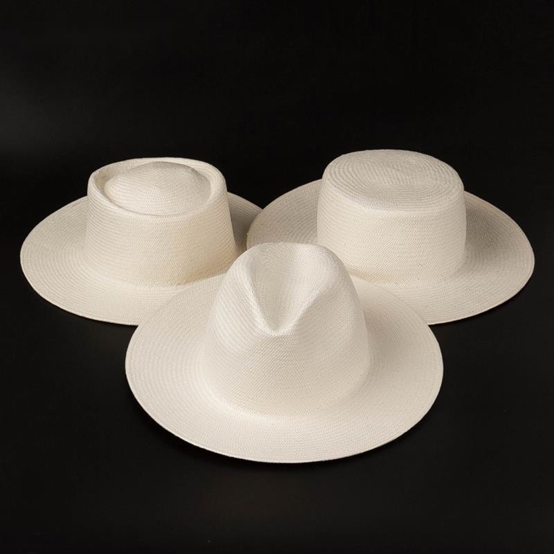 

Wide Brim Hats Wholesale Simple White Paper Straw Flat For Women Summer Outdoor Travel Sunshade Hat Ladies Sunscreen Beach, Concave