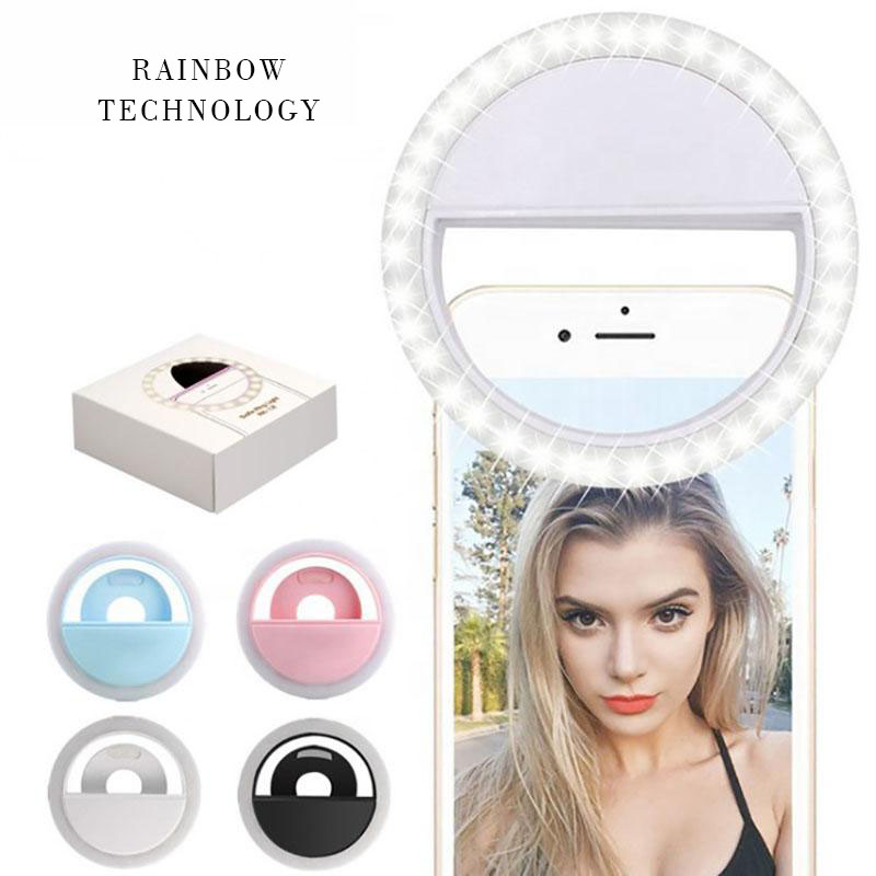 

Mobile Phone Fill LED Light High-Definition Cold And Warm Lighting lights Selfie Live Beauty Round Portable Ring With paper package