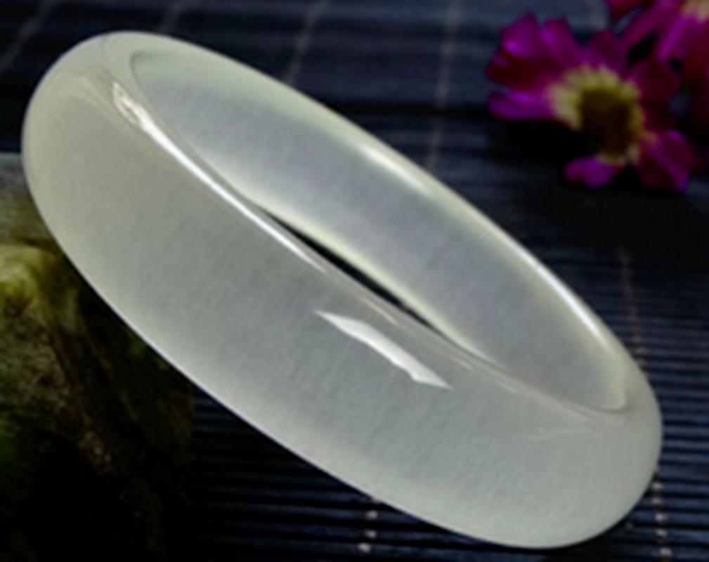 

Bangle Natural 56-62mm Fashion 100% White Jadeite Jade Bead Bracelet