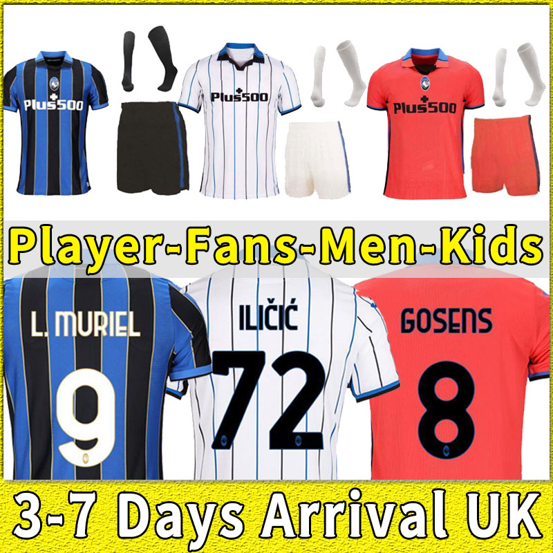 

21 22 Atalantas BC Soccer Jerseys MURIEL GOMEZ 2022 DUVAN GOSENS Football Shirt ILICIC PASALIC MIRANCHUK LAMMERS Men Kids Kit uniform AWAY THIRD player full set socks, Home