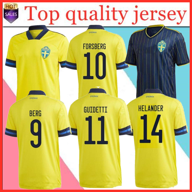 

20 21 Sweden National home soccer jerseys IBRAHIMOVIC KALLSTROM FORSBERG Adult man + kids kit football shirt