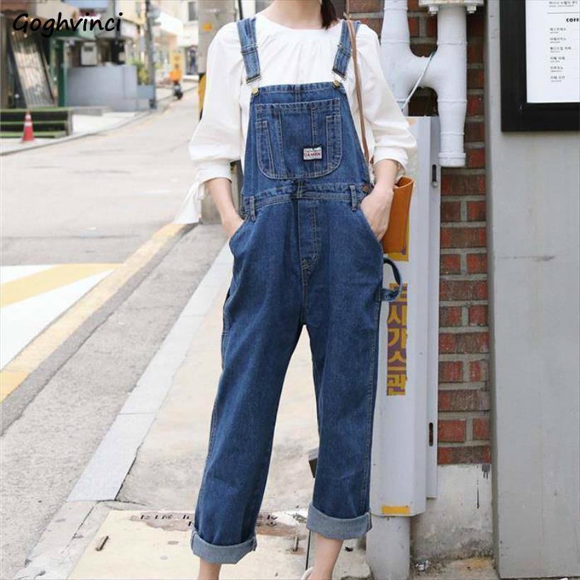 

denim summer suspender harajuku street womens jumpsuit wear student lovely simple all match loose plus size 2xl daily, Black;white