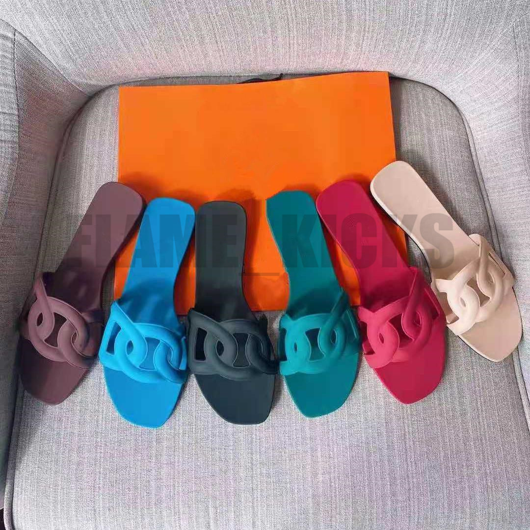 

Summer Designer Fashion Flats Sandals Women Slippers Flip Flops Shoes Girls ladies WITH BOX, Box for free
