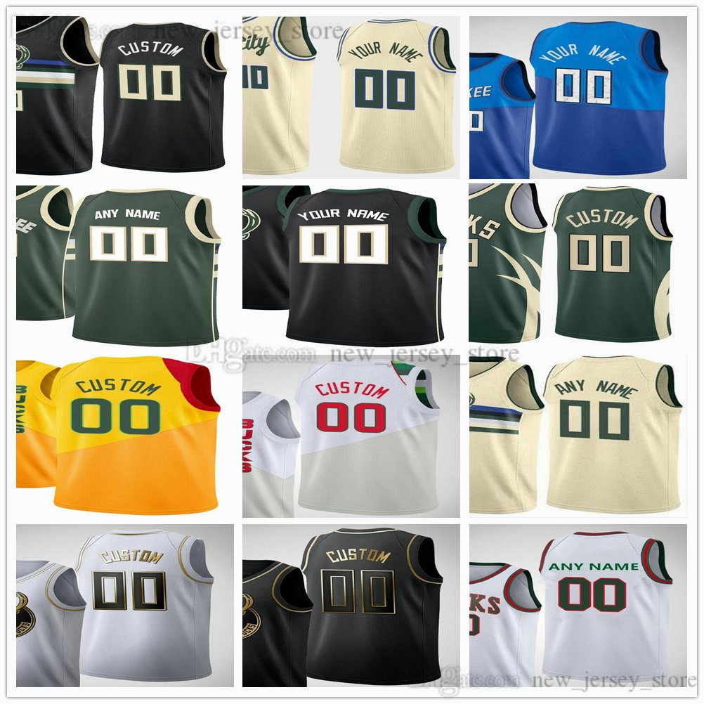 

Custom Printed Basketball Jerseys 22 Khris 34 Giannis Middleton Antetokounmpo 21 Jrue 11 Brook Holiday Lopez Donte Rodions DiVincenzo Kurucs Thanasis Bobby Portis