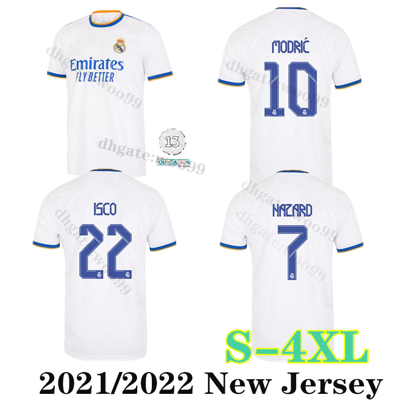 

size:S-4XL 2021 2022 Real Madrid Hazard soccer jersey 21 22 jerseys BENZEMA SERGIO RAMOS KROOS maillot football, Black;yellow