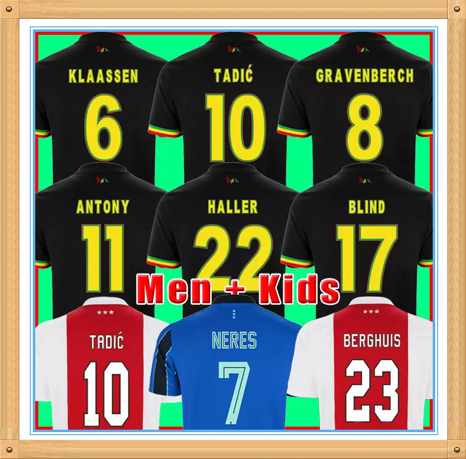 

BERGHUIS GRAVENBERCH Jerseys Amsterdam 21 22 KUDUS BLIND PROMES HALLER NERES CRUYFF KLAASSEN ajaxes 2021 2022 men kids kit soccer football s, Black;yellow