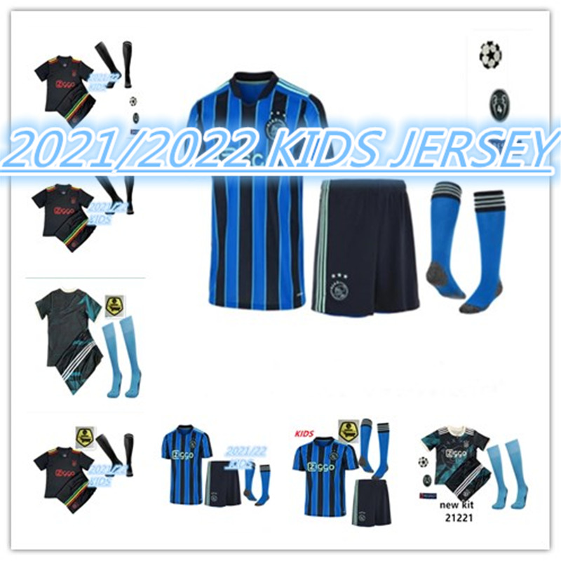 

2021 Kids kit+SOCK Top Quality Youth ajax Soccer Jerseys TADIC 21 22 football shirt KLAASSEN HALLER amsterdam camiseta fÃºtbol NERES 2021 202, Blue
