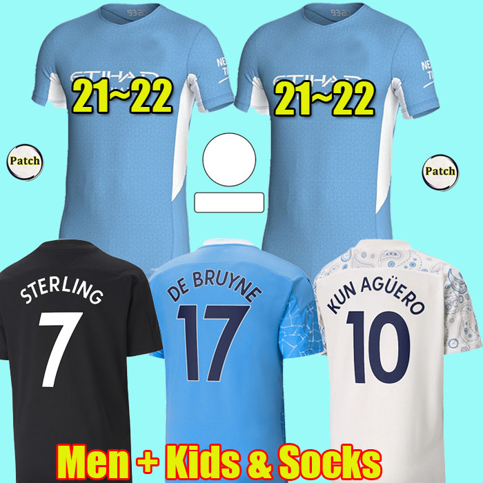 

2021 2022 soccer jersey 20 21 G. JESUS CITY STERLING FERRAN DE BRUYNE KUN AGUERO football shirts MAN men + kids kit uniform, Kids 3rd