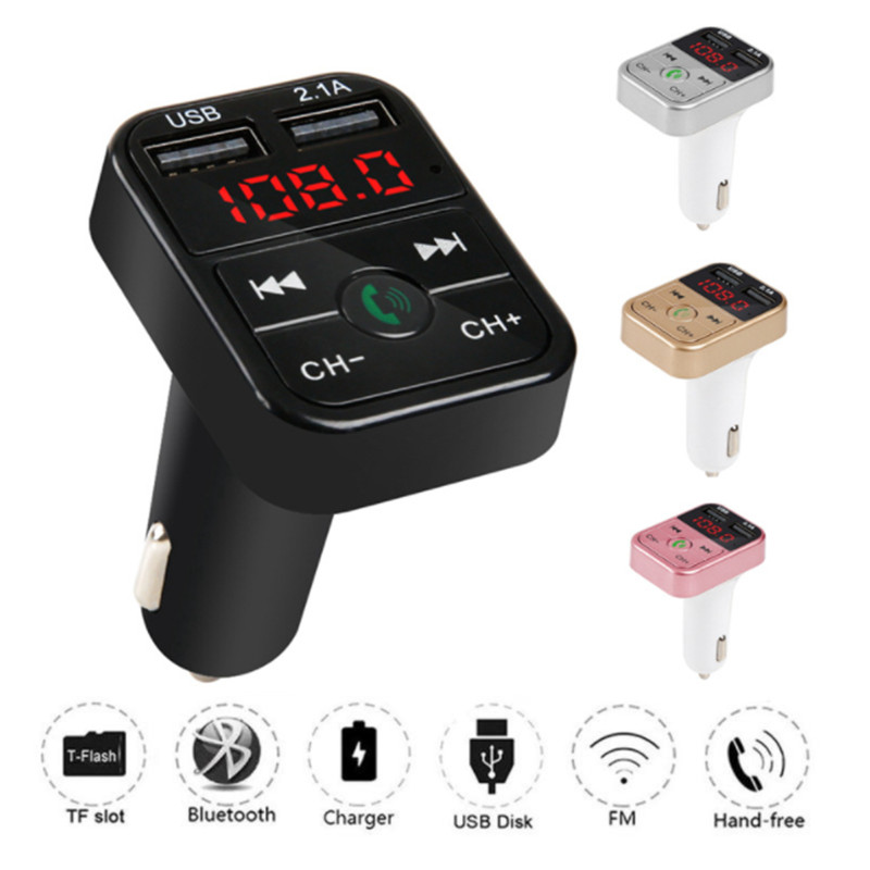 

Car Chargers B2 Kit Handsfree Wireless Charger Bluetooth FM Transmitter LCD MP3 Player USB Charger 2.1A Accessories