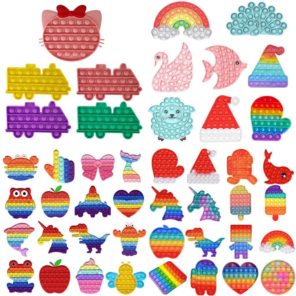 

DHL Glowing Push Bubble Fidget Toys Christmas Gift Autism Special Needs Stress Reliever Helps Relieve Stress Increase Focus Soft Squeeze Toy