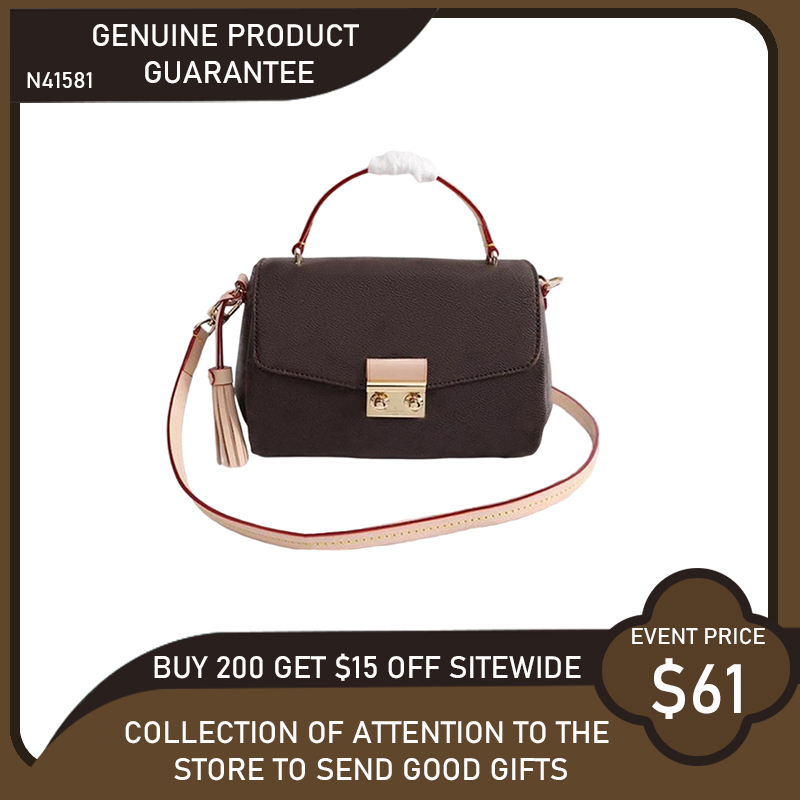 

Original High Quality Fashion Designer Luxury Handbags Purses Croisette Bag Women Brand Classic Style Genuine Leather Shoulder Bags, White grid