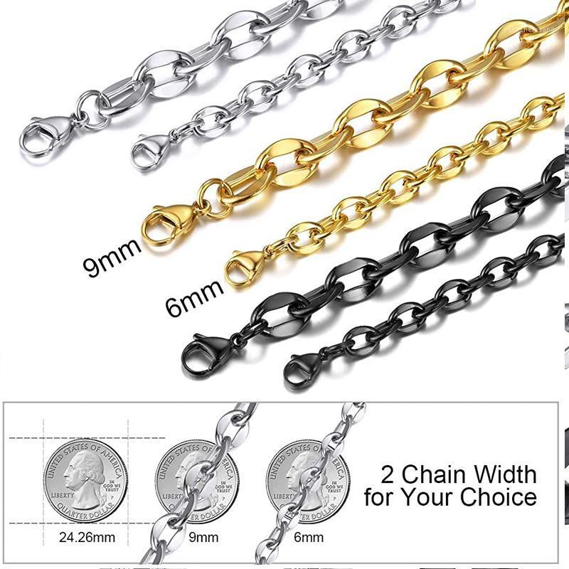 

Choker Necklace Chain On Neck Jewelry Stainless Steel 2021 Fashion Charm For Men Silver Wholesale Accessories Punk Chains