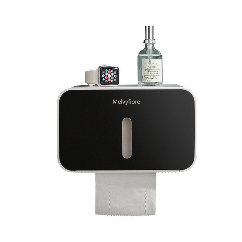 

Melvyfiore wall drawer press with hanging rod creative toilet bathroom free punching waterproof tissue box