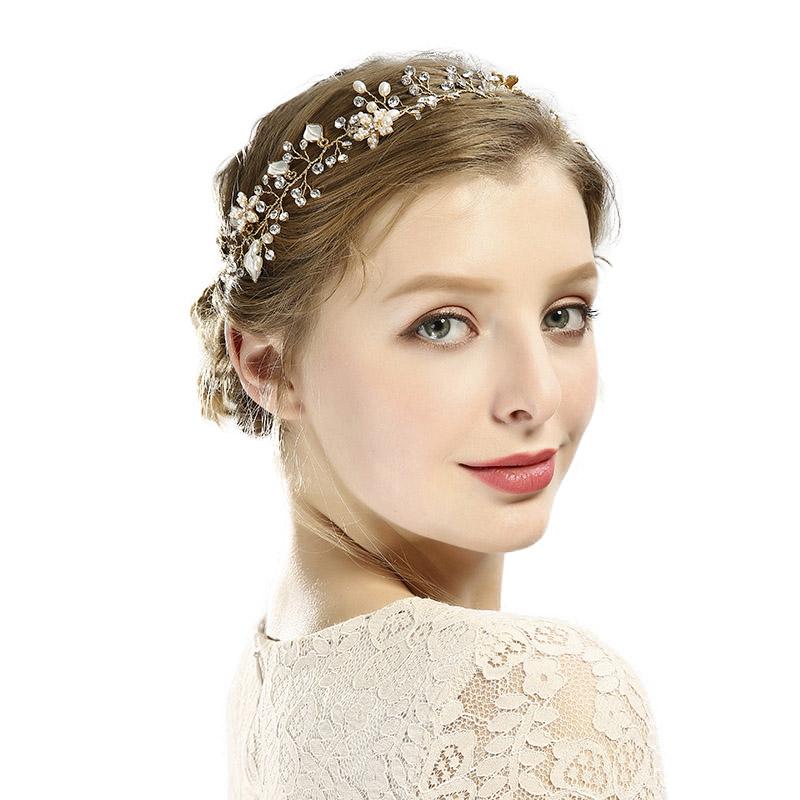 

Hair Clips & Barrettes 2021 Fashion Flower Jewelry Headdress Wedding Accessories BN, Golden;silver