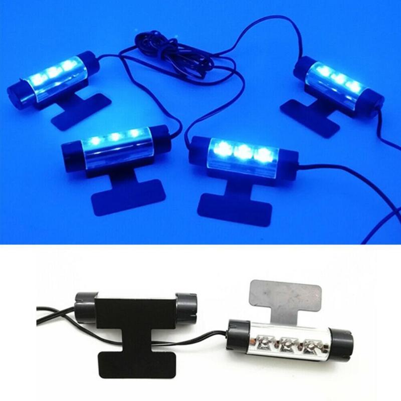 

Interior&External Lights Auto Parts 4 X 1inch Soles Ambient Light Car LED Mood Interior Decorative Foot Styling