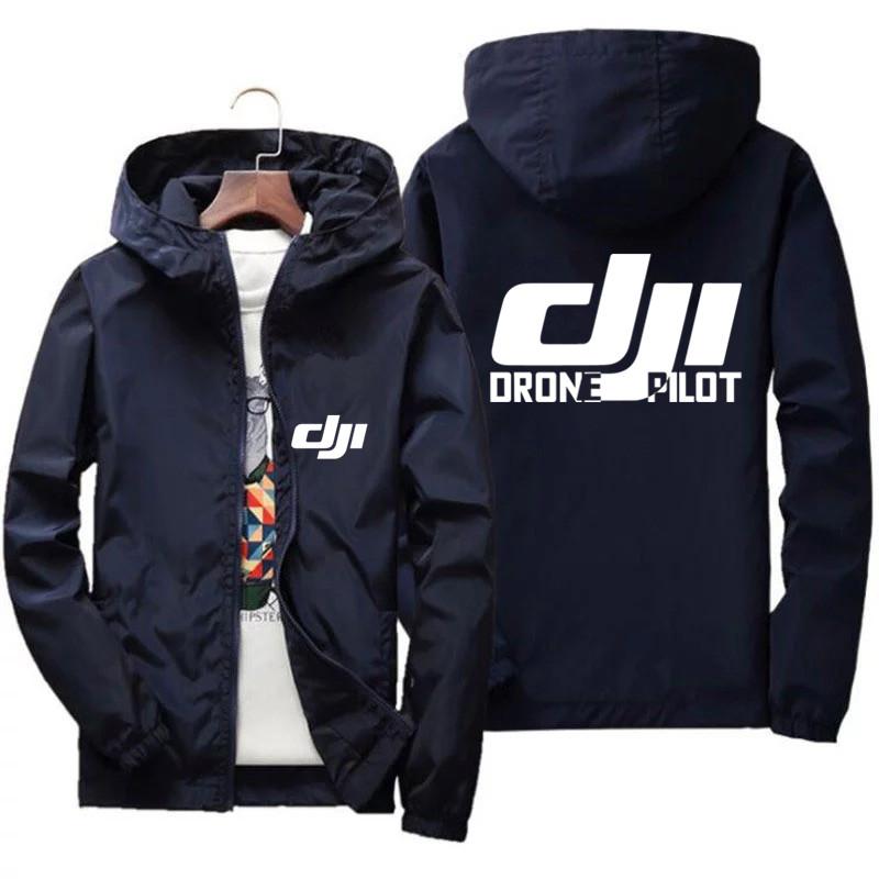 

Men's Jackets Bomber Hooded DJI Drone Pilot Casual Thin Windbreaker Coat Male Outwear Sports Windproof Clothing Large Size 7XL, Orange