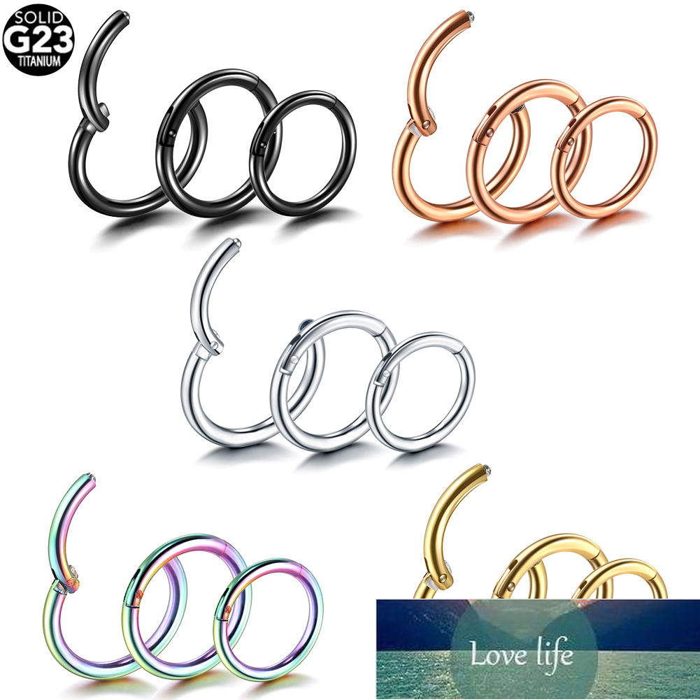 

1Pc G23 Titanium Hinged Segment Nose Ring Open Small Septum Piercing Nose Earrings Women Men Ear Nose Piercing Body Jewelry Factory price expert design Quality