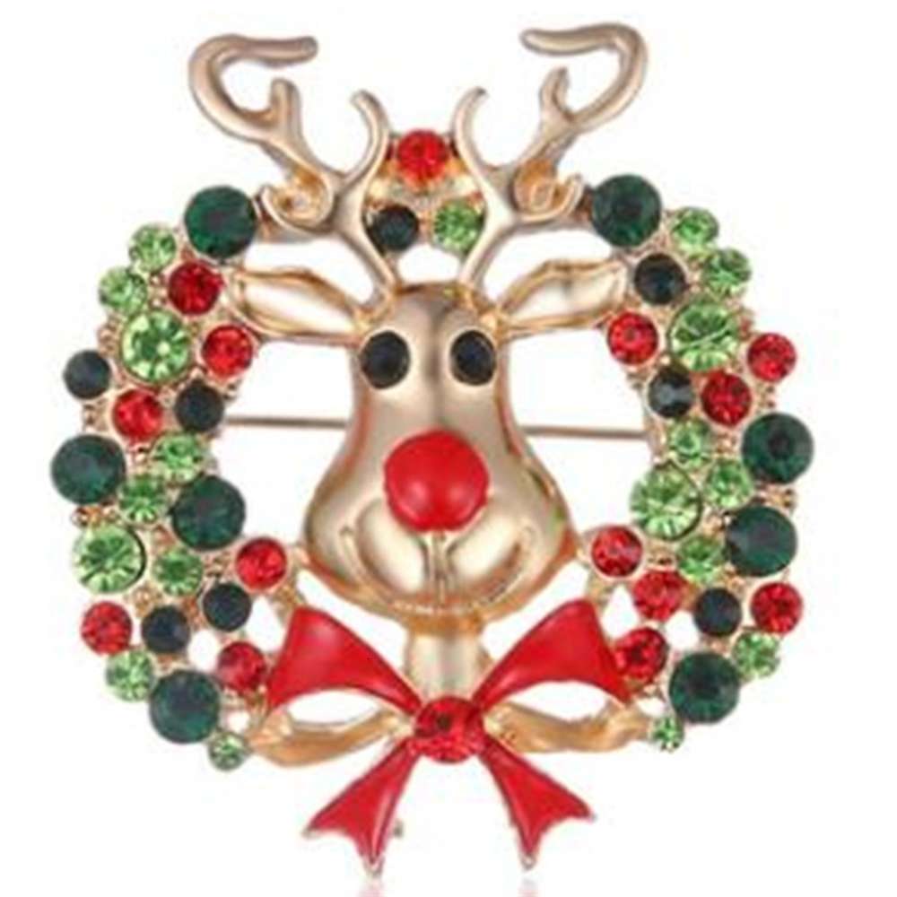 Popular colorful garland deer Brooch painting oil decoration clothing gift-image-695397822