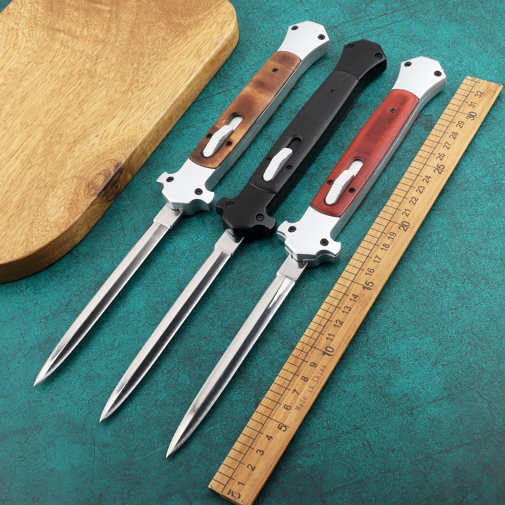 

15 inch 440C blade wooden handle pocket ITA automatic knife folding camping outdoor self-defense 3300 3310