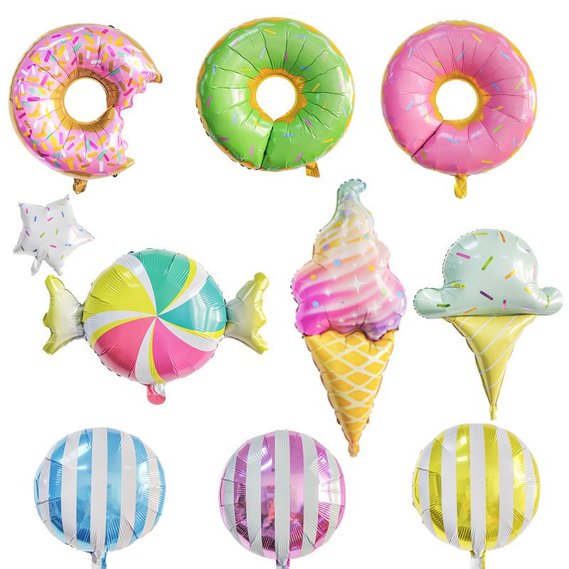 

Party Decoration Donut Balloon Ice Cream Candy Children Cartoon Toy Baby Birthday Aluminum Foil