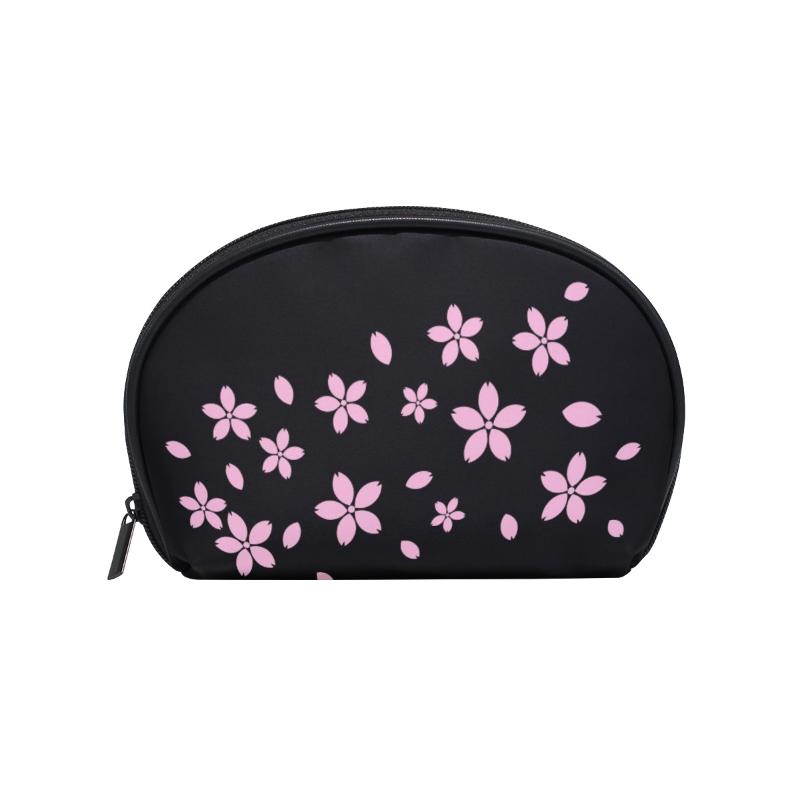 

FengJu Multifuncition Shell Cosmetic Bag Purse Half Moon Hanging Travel Toiletry Pouch For Girls Woman Sakura Bags & Cases