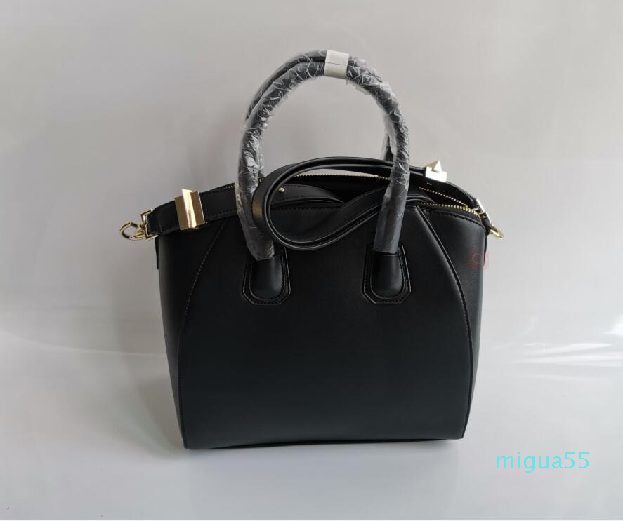 

women Leather bags handbags famous trapeze bag tote fashion shoulder bags real leather high quality female bag, Black