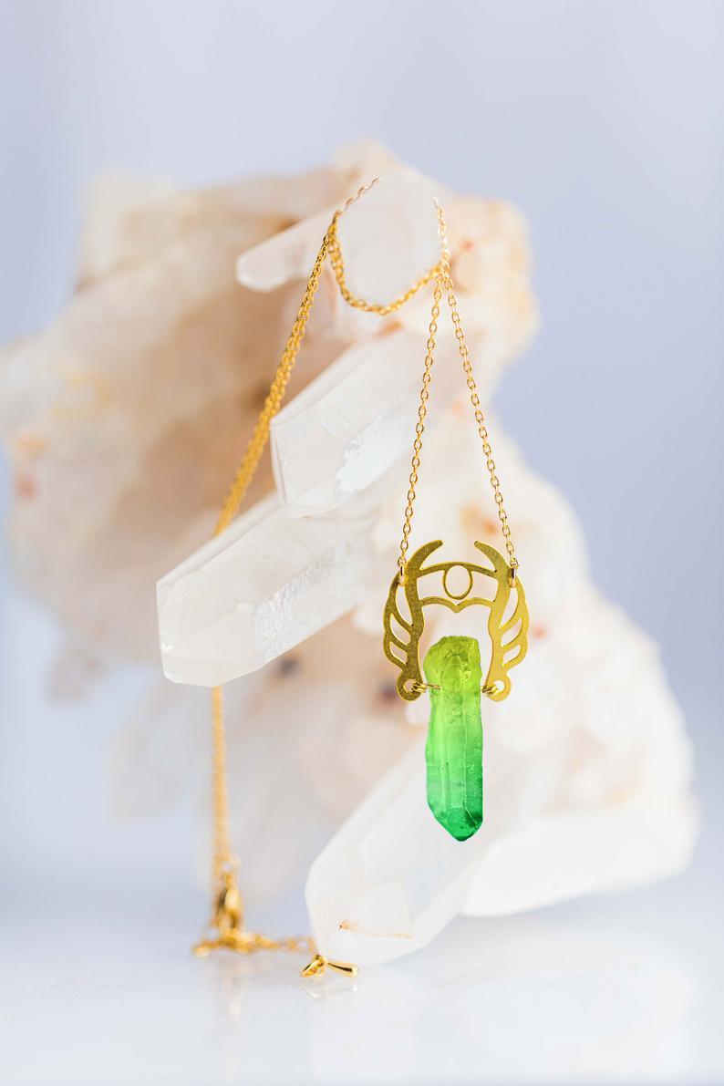 

She-Ra Warrior Necklace | Girls Power With Natural Quartz Pendant Necklaces