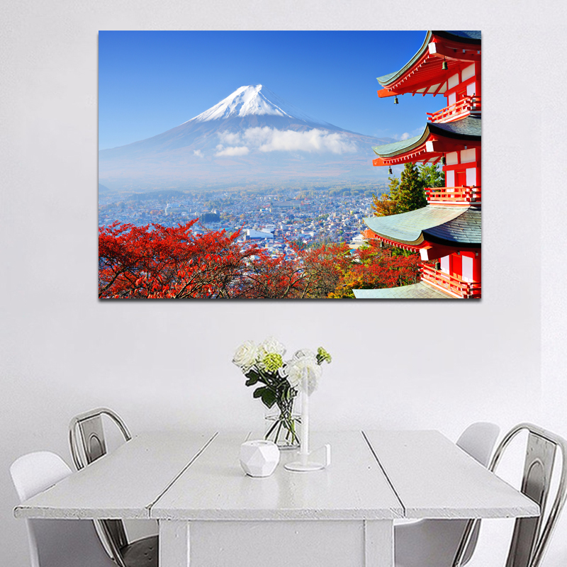 

Modern Pictures  And Cherry Landscape Painting Decorative Pictures For Living Room Canvas Printed Art