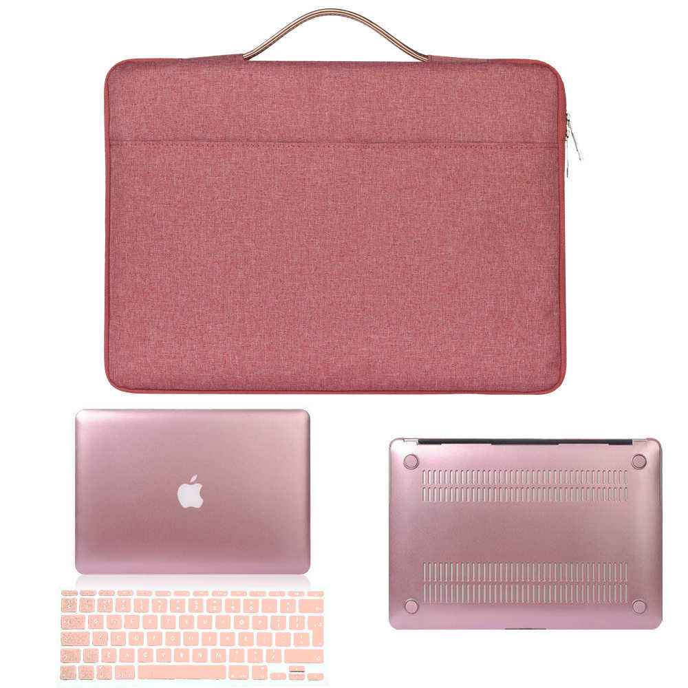 

Laptop Case for Apple Air 13/11/ Pro 13/15 Rose Gold Hard Shell Protective Sleeve + Laptop Bag + Keyboard Cover 211018