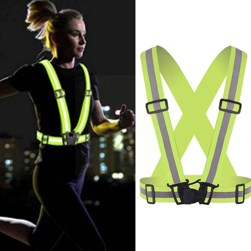 

Running Jerseys Night Reflective Clothing Sports Equipment Cycling Vest Safety Strap Elastic Traffic G4i2