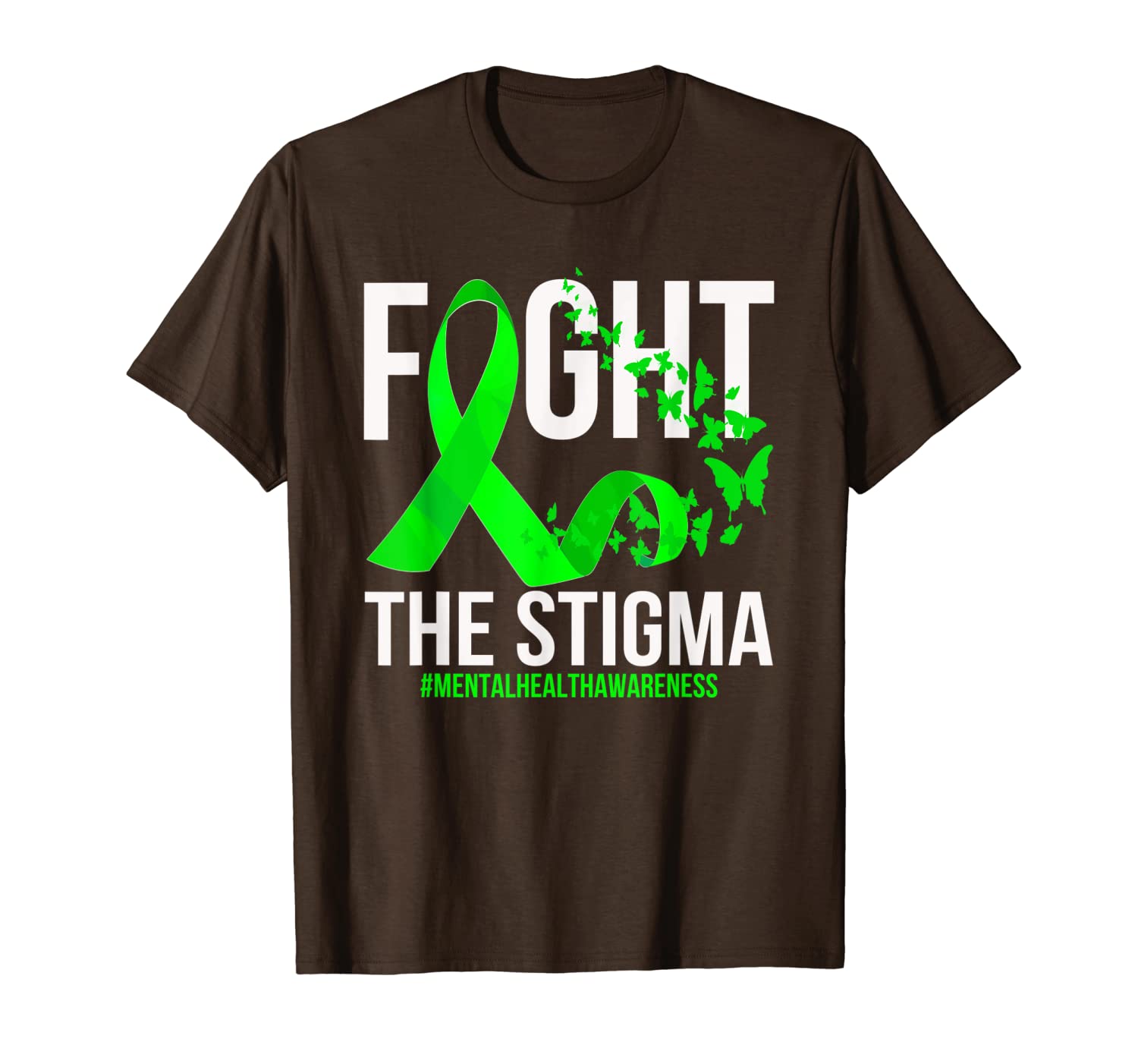 

fight the stigma mental health awareness t-shirt, White;black
