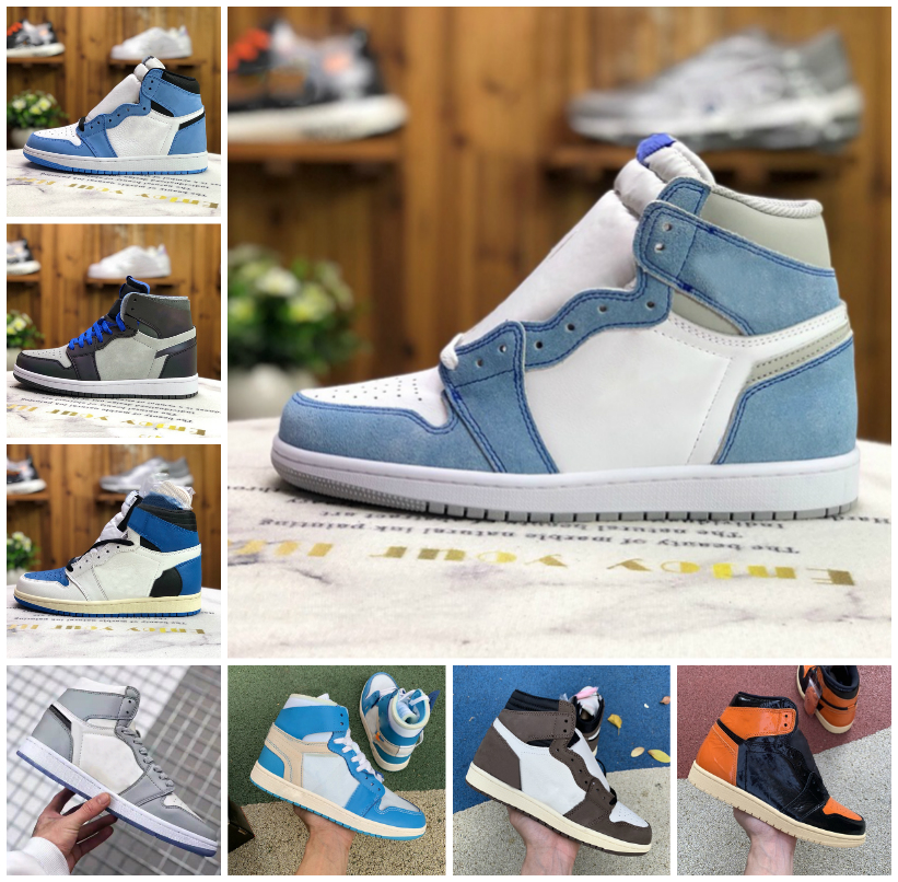 

High 1s OG Hyper Royal 1 University Blue Mens Basketball Shoes Dark Mocha Silver Chicago Toe light smoke grey Obsidian UNC Patent Black White trainers Women sneakers, A-z024